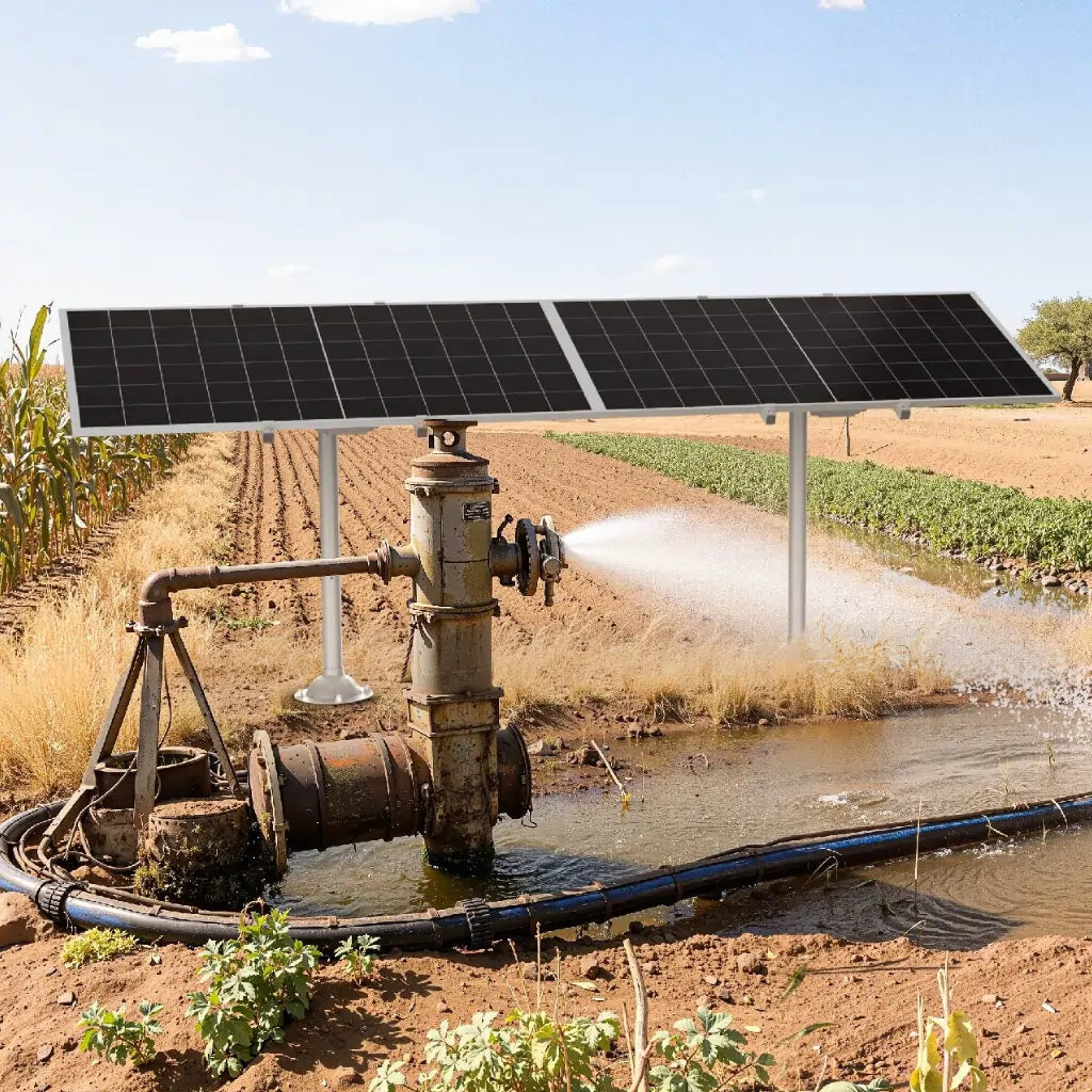 Water Pump Solar Box Series with solar panel kit for deep well pumping and efficient water supply.